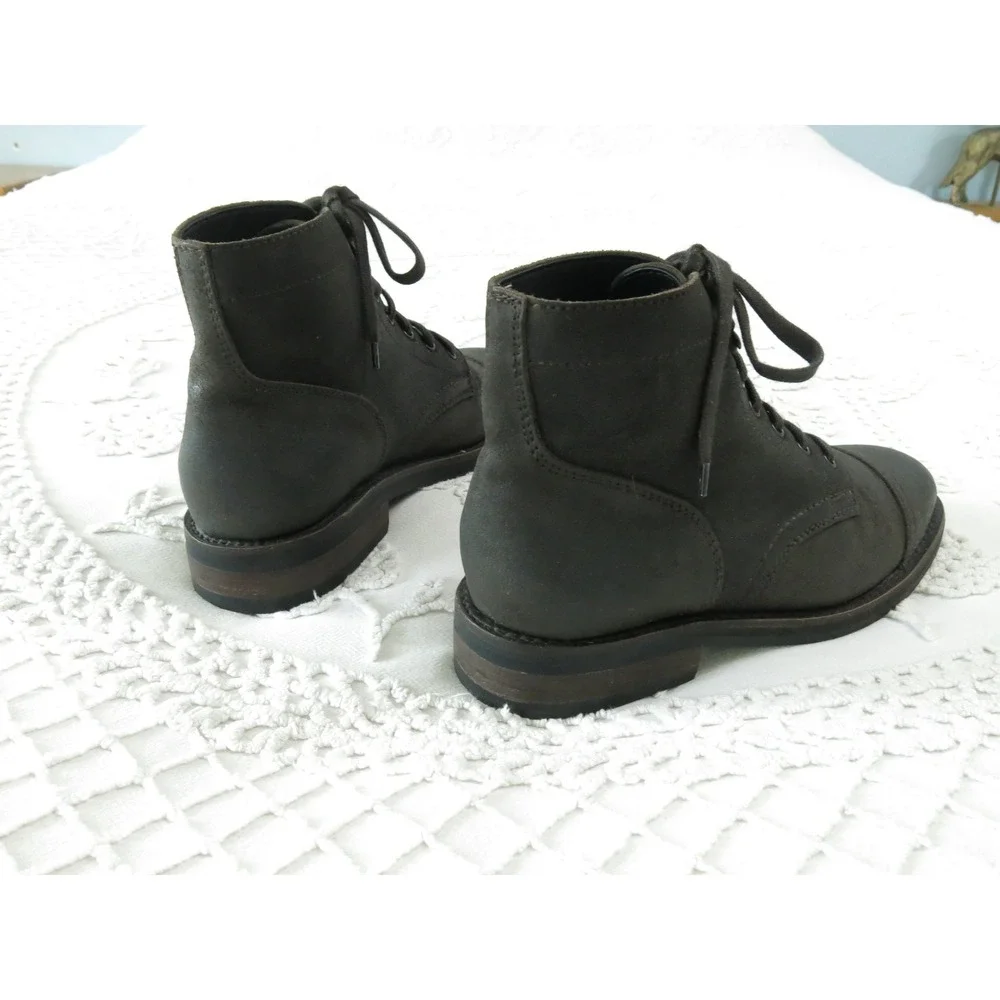 Thursday Boot Co Captain Lace Up Cap Toe Ankle Boots Mens 7.5 Dark Grey